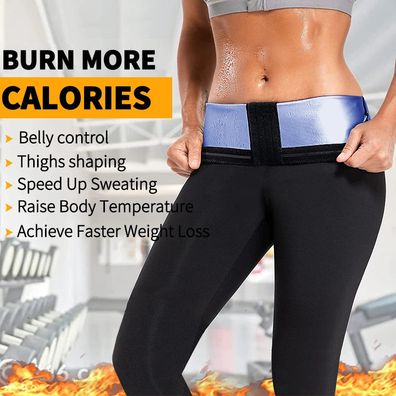 Women Sauna Pants High Waist Weight Loss Sweat Sauna Leggings New Compression Slimming Body Shaper Waist Trainer Faja Shapewear