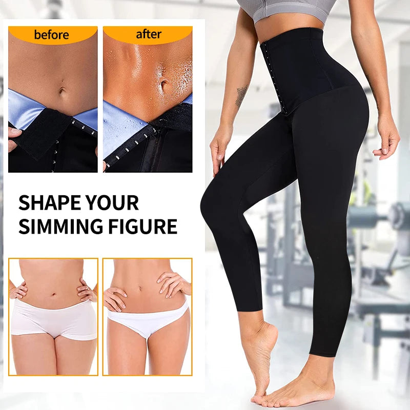 Women Sauna Pants High Waist Weight Loss Sweat Sauna Leggings New Compression Slimming Body Shaper Waist Trainer Faja Shapewear