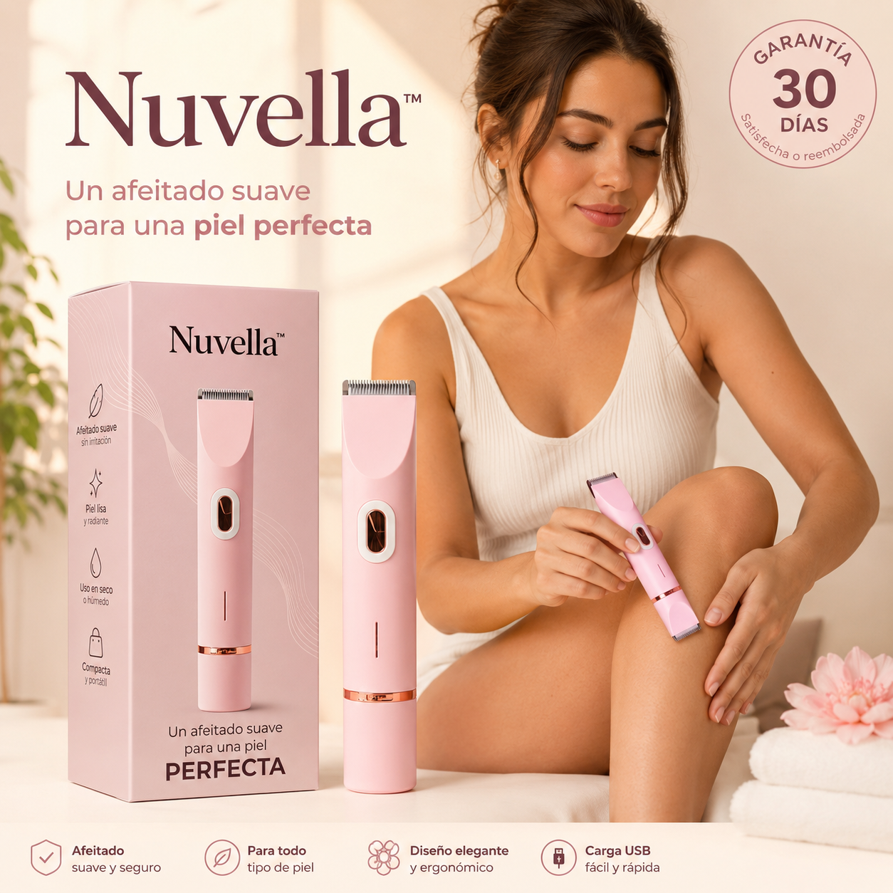 Nuvella™ Afeitadora eléctrica íntima 2 en 1