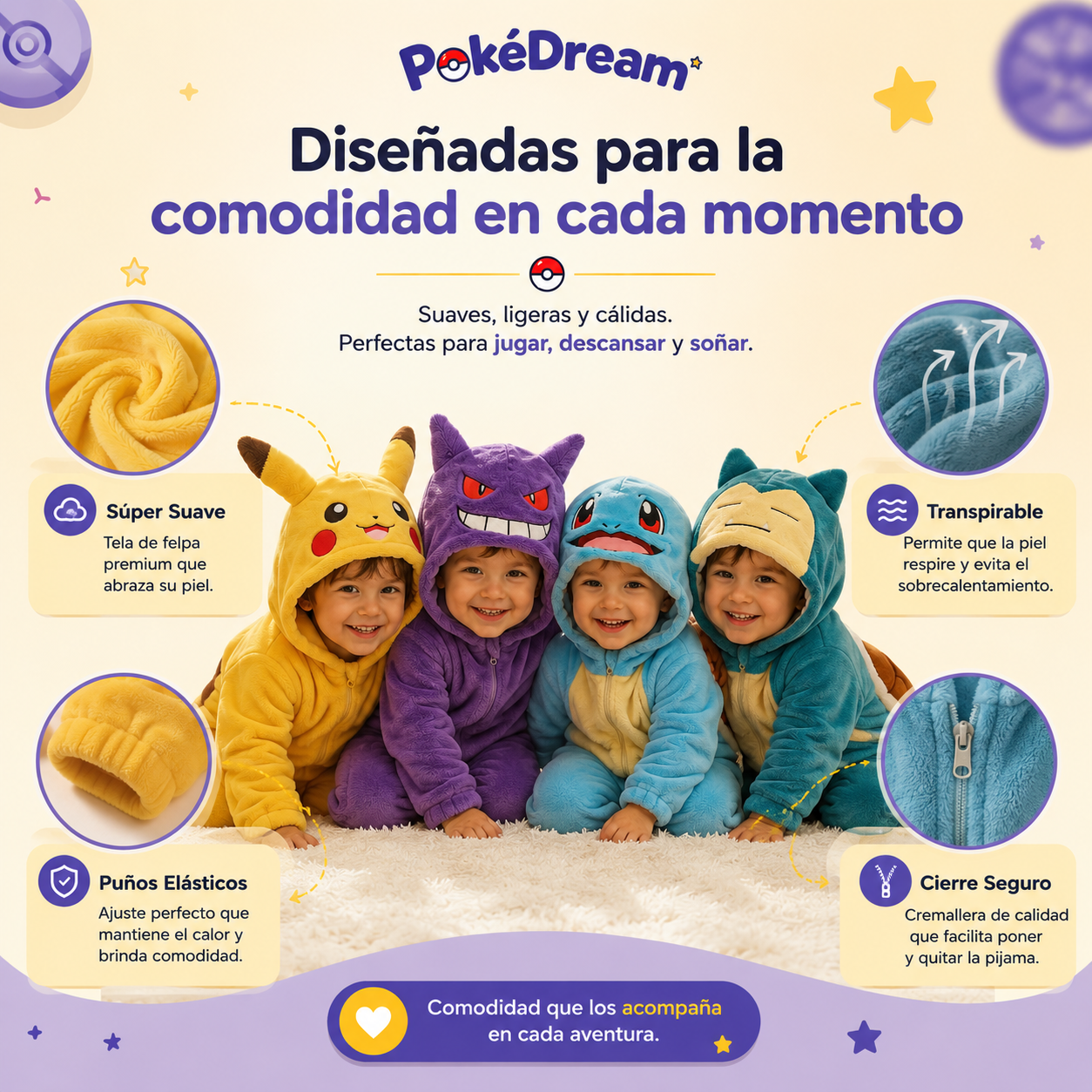 PokéDream™ Pijamas de Pokemon para Bebes y Niños