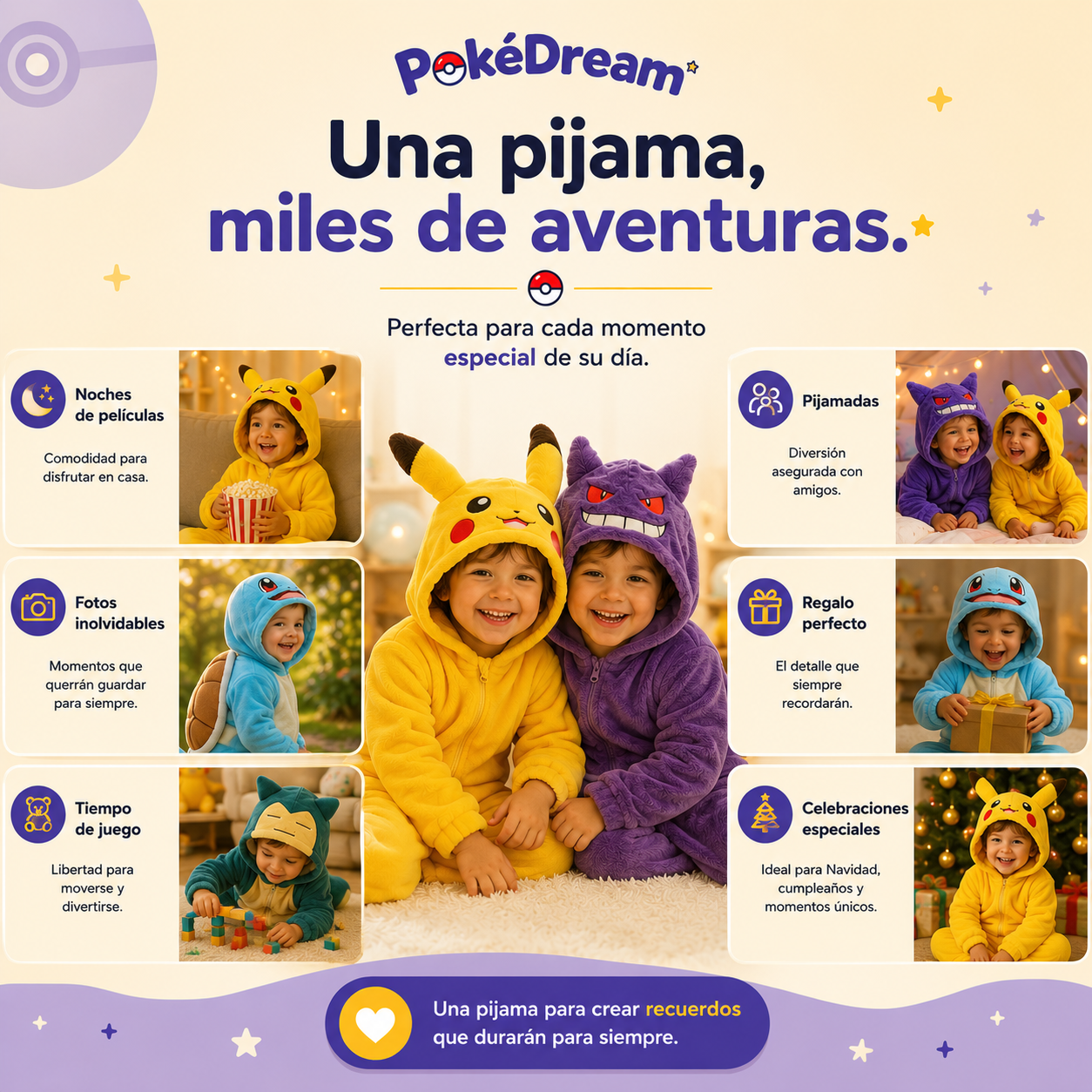 PokéDream™ Pijamas de Pokemon para Bebes y Niños