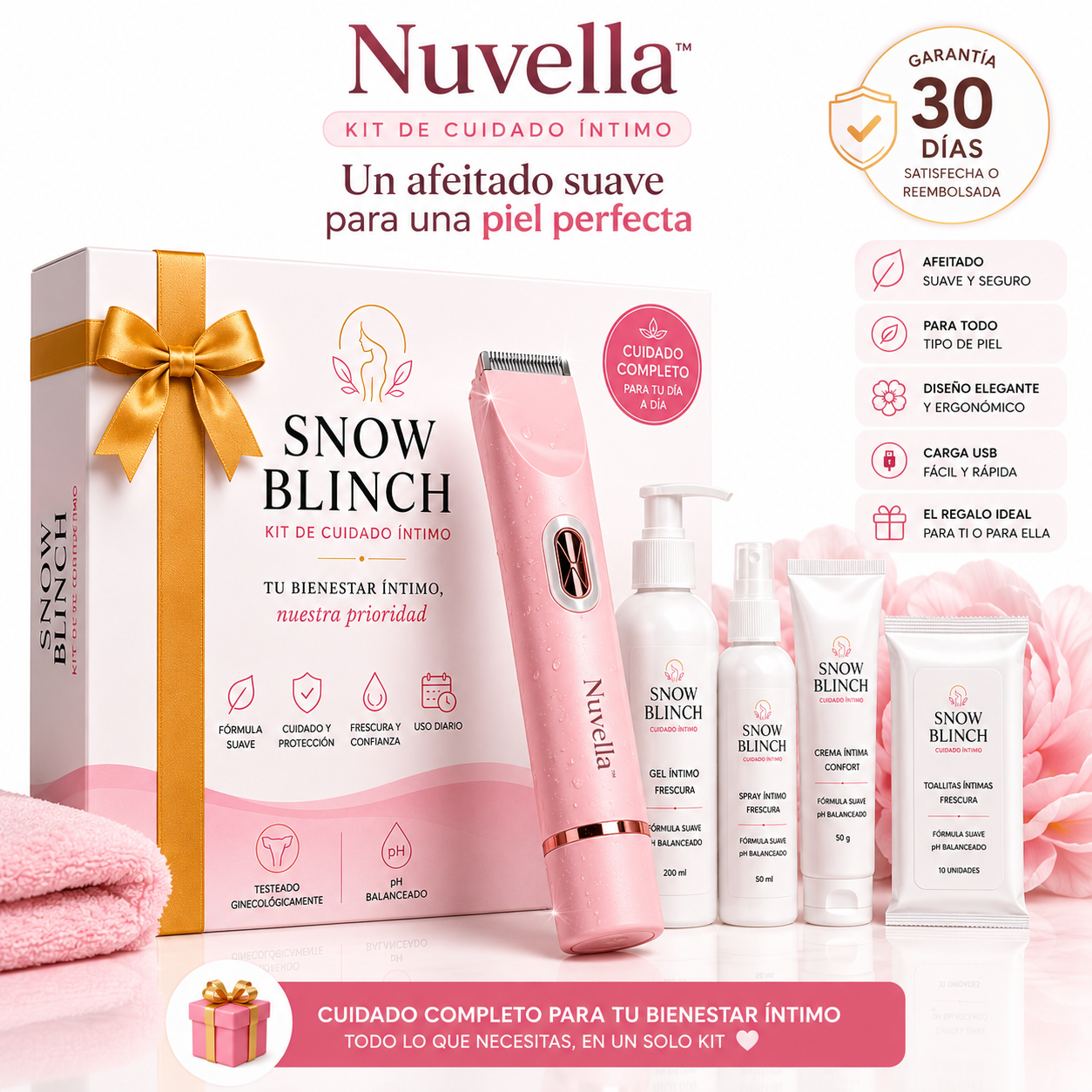 Nuvella™ Afeitadora eléctrica íntima 2 en 1