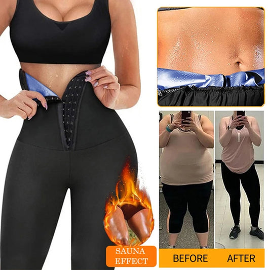 Women Sauna Pants High Waist Weight Loss Sweat Sauna Leggings New Compression Slimming Body Shaper Waist Trainer Faja Shapewear