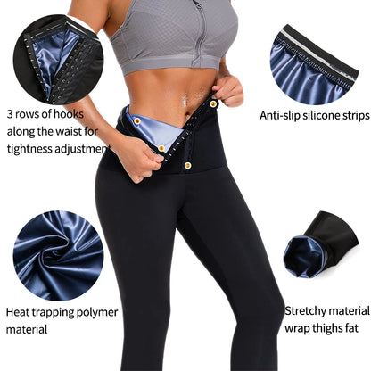 Women Sauna Pants High Waist Weight Loss Sweat Sauna Leggings New Compression Slimming Body Shaper Waist Trainer Faja Shapewear